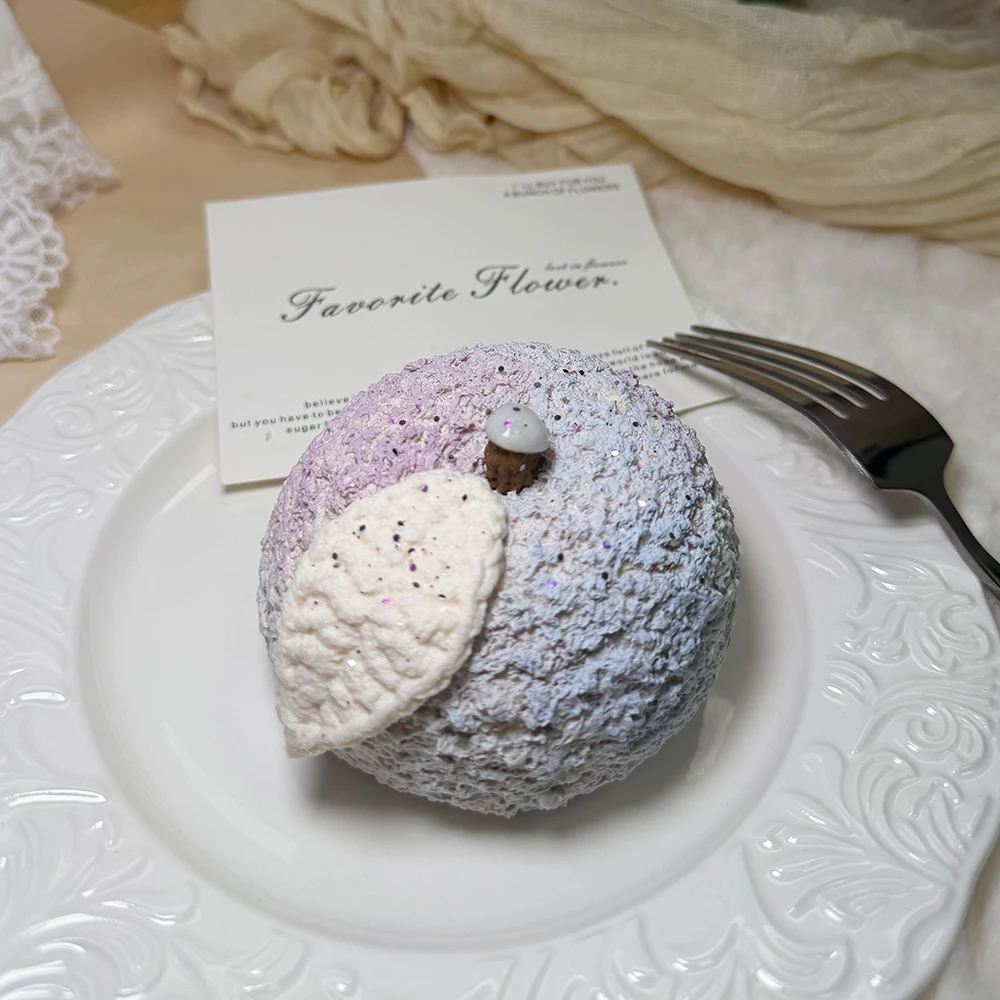 Silicoco Dessert Series Starry Apple Squishy Toy Fidget Squeeze Glitter Fruit Design Anti‑stress Soft Desktop #Nulala200009