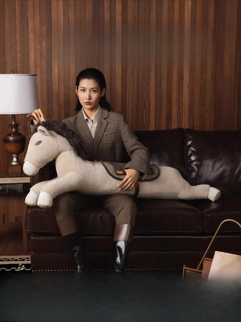 Long throw pillow sleeping bedroom light luxury high-grade plush Year of the Horse throw pillow