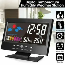 5-in-1 Led Digital Alarm Clock Calendar Weather Display Thermometer Humidity Monitor With Snooze Functions Drop ship Wholesale