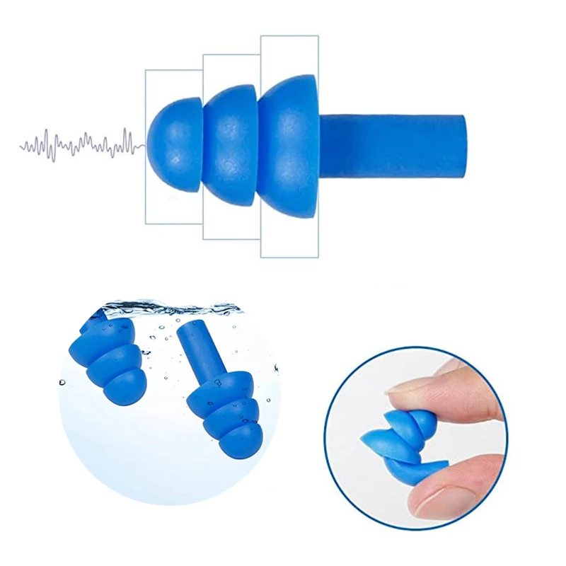 Soft Silicone Earplugs Waterproof Swimming Ear Plugs Reusable Noise Reduction Sleeping Ear Plugs Hearing Protector with Box