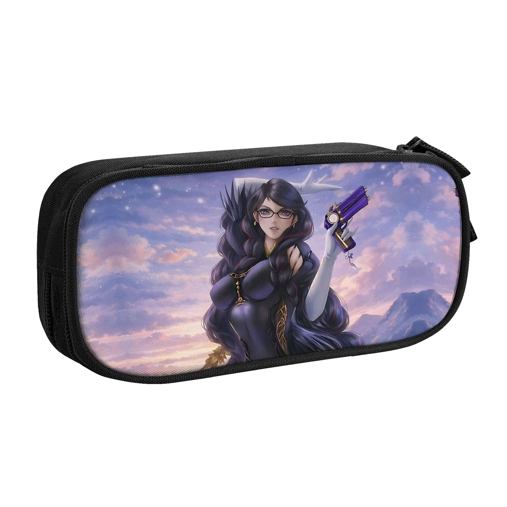 1 Piece Lightweight Retro gothic Action Pencil Case Student Pen Bag B-Bayonetta School Pencil Pouch