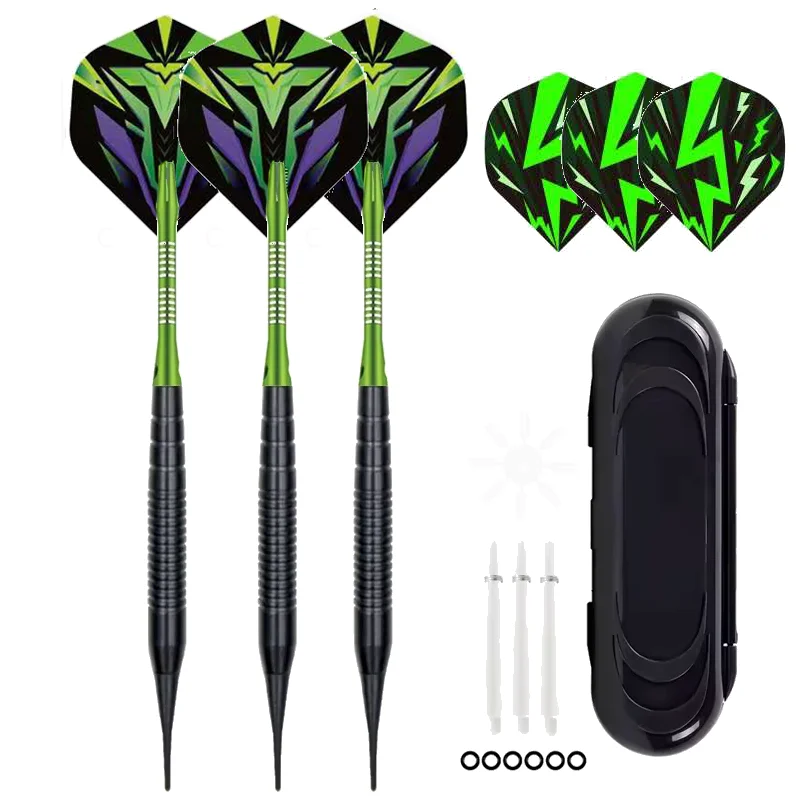 

18g Soft Tipped Darts Professional Indoor Plastic Tip Darts Set for Electronic Dartboard Games Green Style