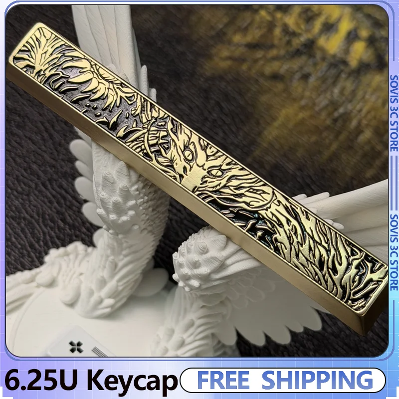 

Металлические кейкапы Dragon 6.25U в стиле аниме, профиль Cherry, для кастомизации механических клавиатур, аксессуары, подарки для геймеров ПК