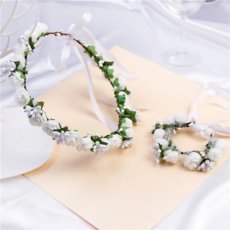 Wedding Decoration Hair Band Bohemian Dress Summer Seaside Beach Flowers Bridesmaid  Hair Band Wreath Lead The Role YYW04