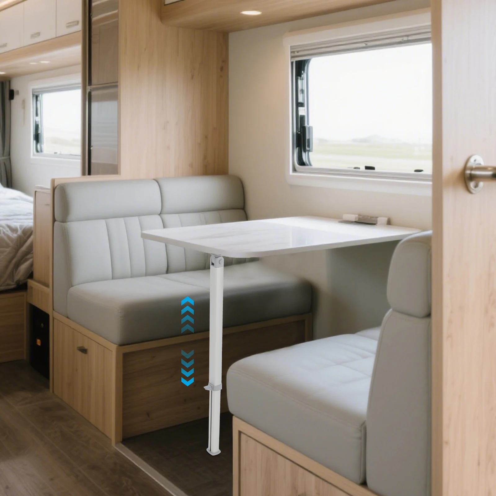 Höhenverstellbares Tischbein 20,08-29,92 Zoll, faltbare Tischstütze 55 lbs, Aluminiumlegierung für Wohnmobil-Schreibtisch, Yacht – Detail 1