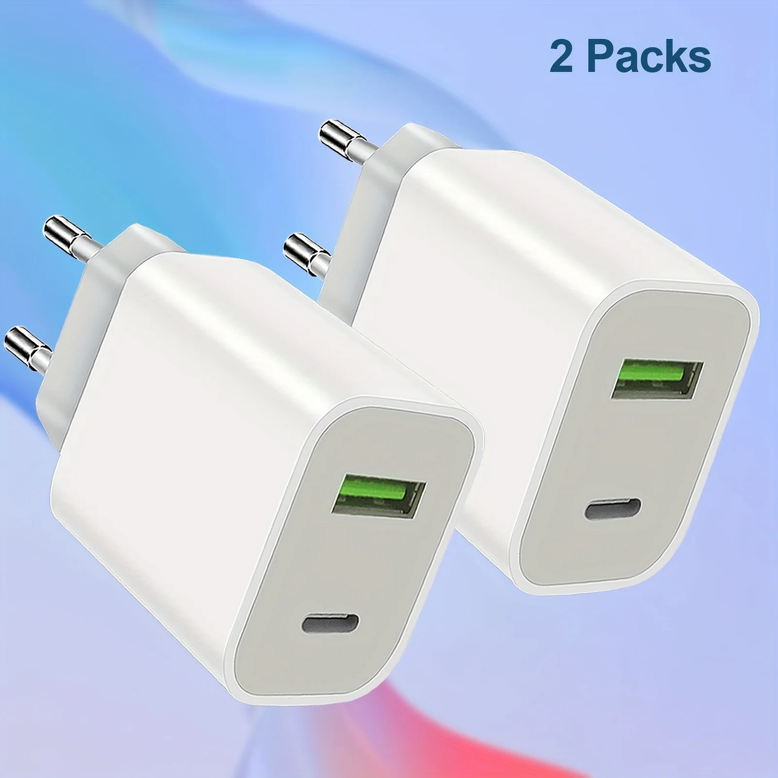 2 قطعة شاحن USB C كتلة محول الطاقة شاحن الحائط ، مزدوج سريع التوصيل شحن الطوب مناسبة آيفون 14/14 برو/13/12/11/XS