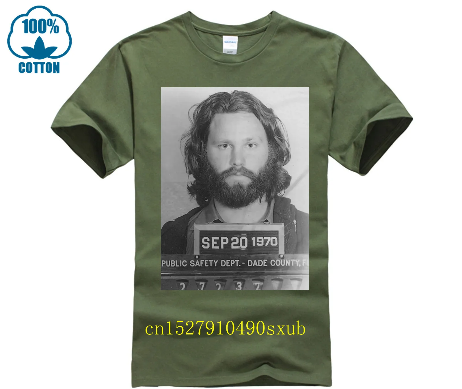 JIM MORRISON MUGSHOT COOL THE DOORS RETRO IDEAL GIFT DESIGNER COOL MENS TSHIRT