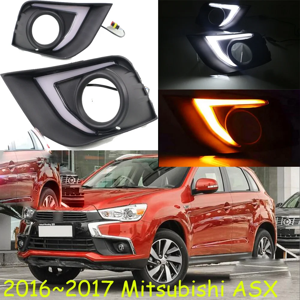 

car accessories bumper headlight for Mitsubishi ASX daytime light 2016~2018y motor DRL LED auto headlamp fog light