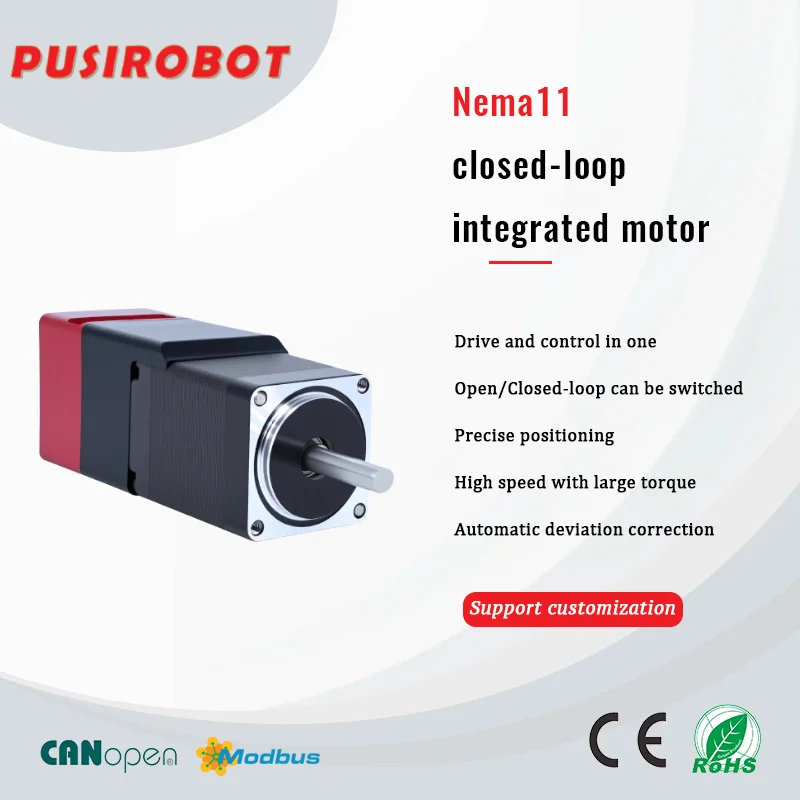 

NEMA11 CANbus/Modbus Малый шаговый двигатель с замкнутым контуром и контроллером драйвера, миниатюрный двигатель с абсолютным энкодером