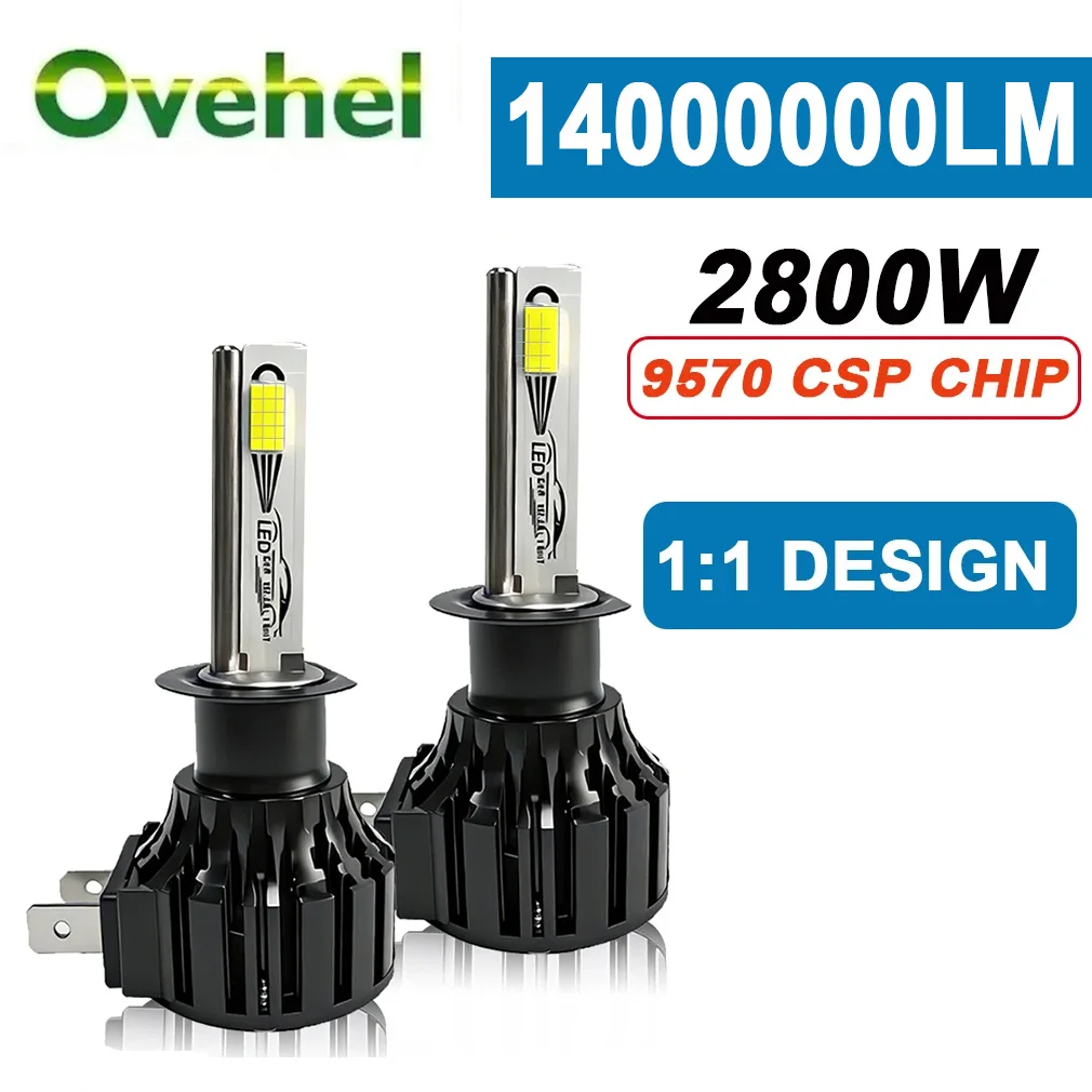 

OVEHEL H7 LED Led Headlight Canbus Bulb Plug and Play H1 H8 H9 H11 9005 9006 14000000LM Auto Retrofit Kits Moto Lamp 6000K 12V