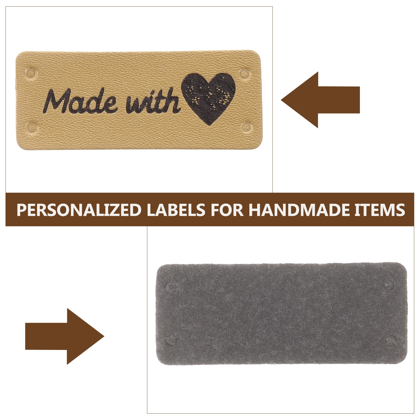 

100 Pcs Love Label Jeans Tags for Handmade Items with Supplies Hat Crochet Pu Labels