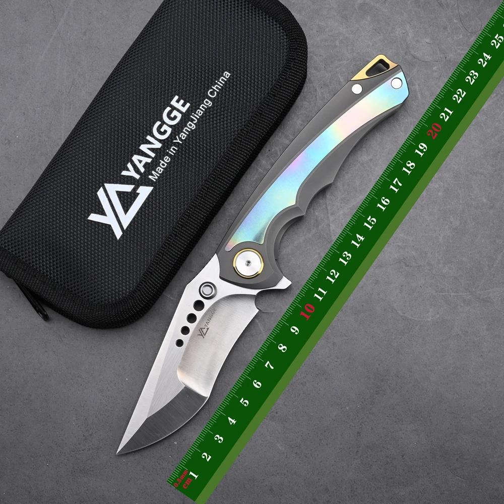 YANGGE Original RH006 Folding Knife ELMAX Blade Titanium+Zirconium Handle Camping Outdoor Hunting Tactics Survivval EDC Tools