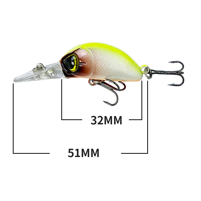 32mm 4g Mini Sinking Minnow Fishing Lure Crankbait Wobbler Artificial Baits for Pike Walleye Bass Swimbait Fishing Accessories