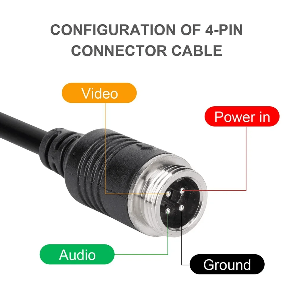 IPoster-Aviation Head 4Pin Male to RCA/DC Female 4 Pin to RCA Adapter, Extension Cable for CCTV Monitor, Car Rear Backup Camera