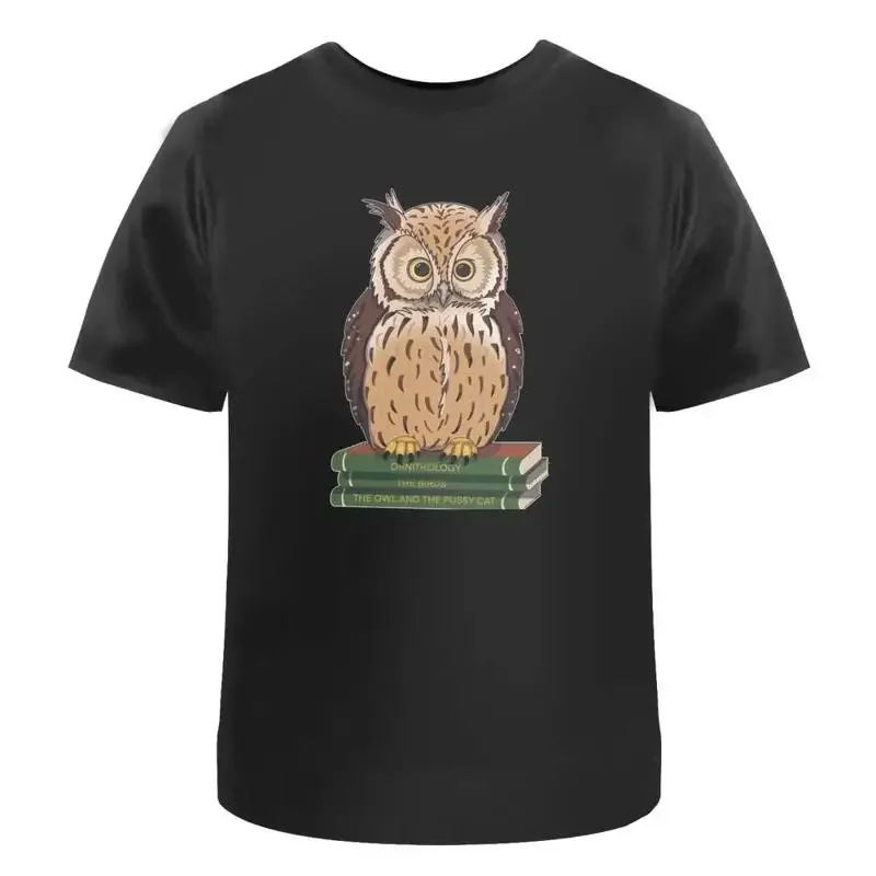 A Cute Owl On A Stack Of Books' T Shirt 100 Cotton S Xxl Ta043101