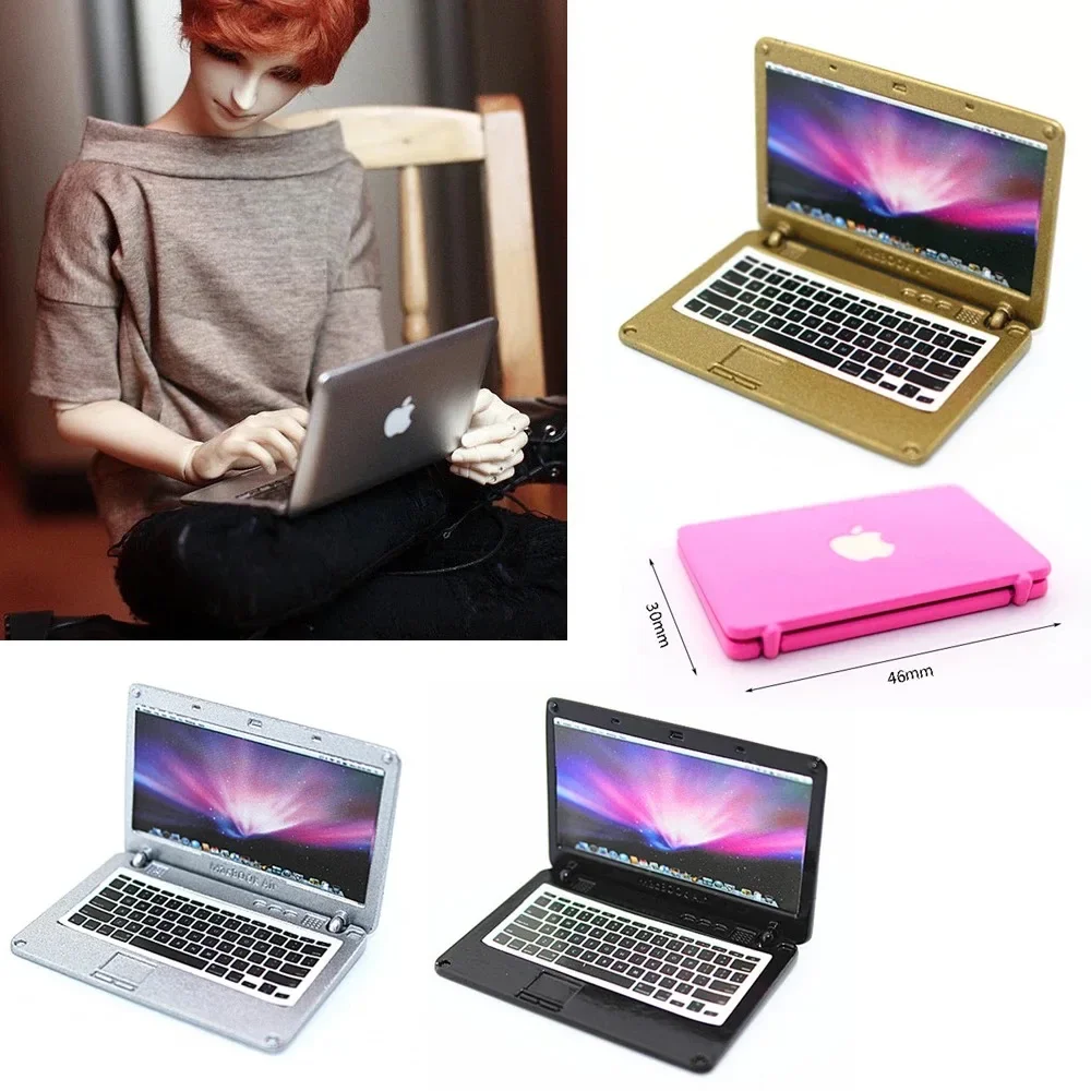 Di Động Mini Dễ Thương Mô Phỏng Laptop Mini Cho 1/6 1/8 1/12 Bjd Máy Tính Nhà Búp Bê Thu Nhỏ 1:12 Hợp Kim Hàng Thủ Công Trang Trí