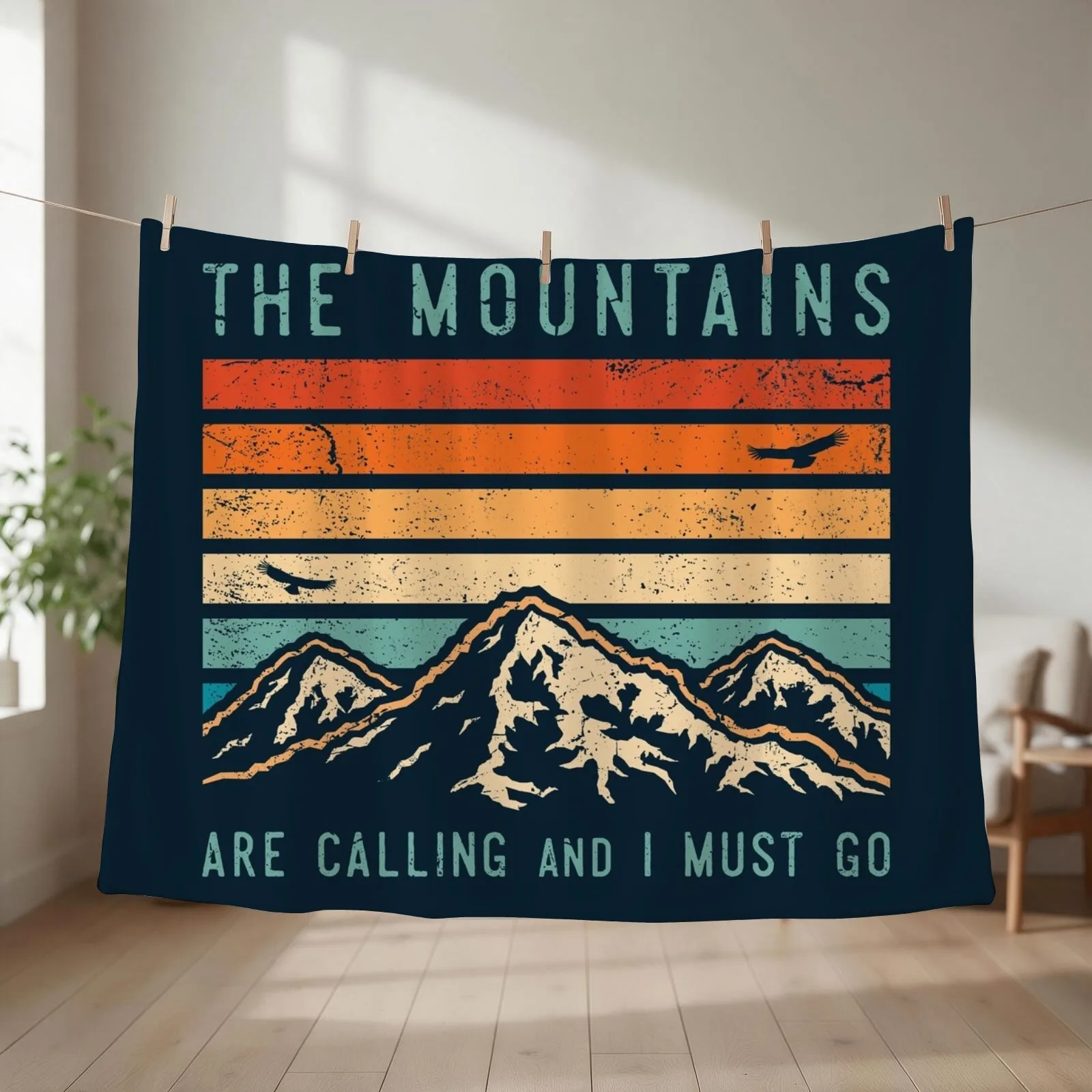 Mountains are Calling and I Must Go Throw Blanket Large Shaggy Heavy blankets ands Blankets