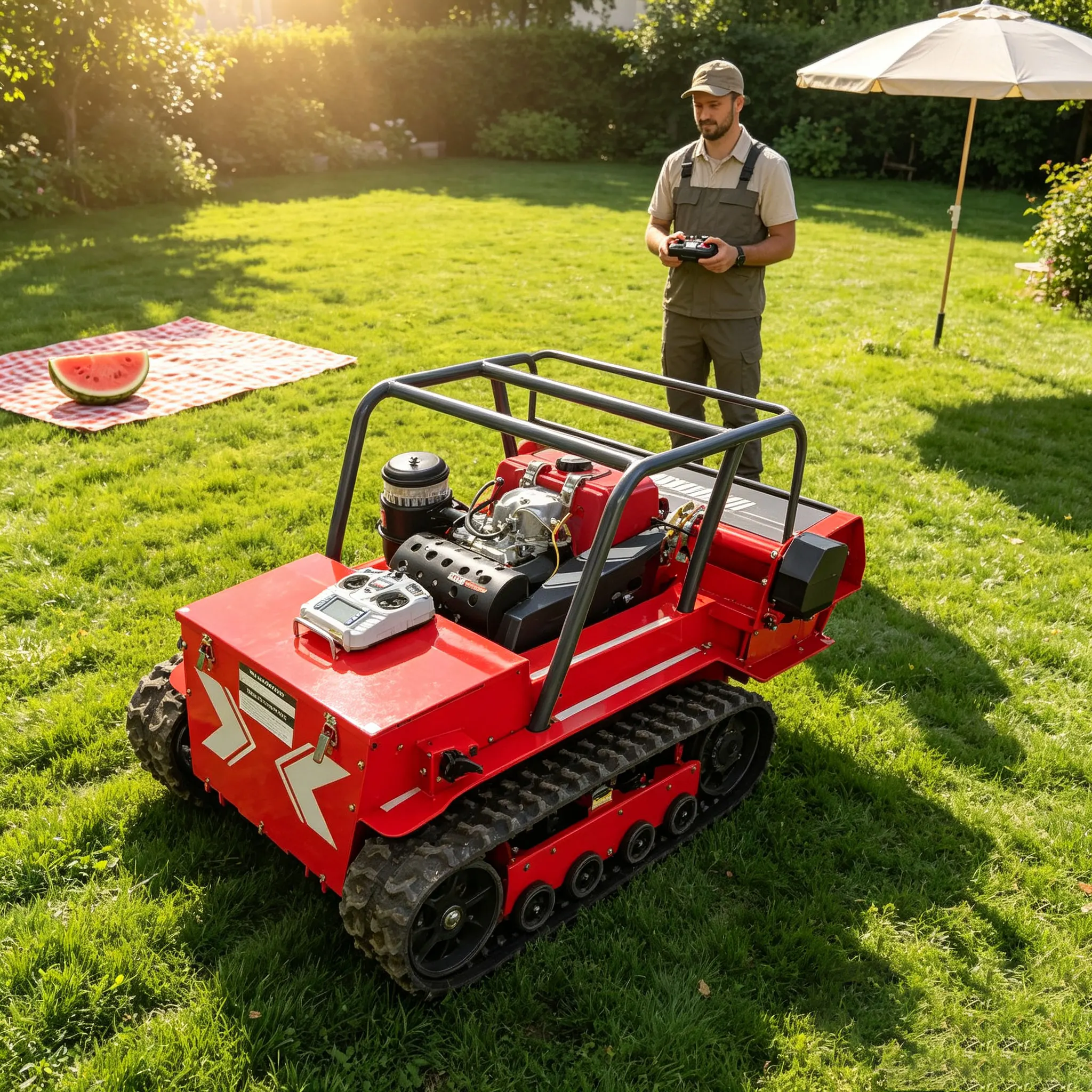 Customized lawn mower for dense and overgrown shrubs, climbing shrubs and weeds crushing machine