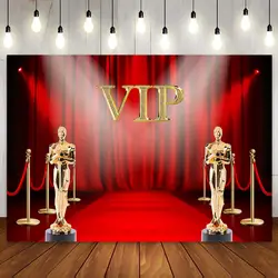 Movie Night Red Carpet Stage Theater Backdrop Birthday Party Decoration Wall Banner Poster Photography Background Vinyl Custom