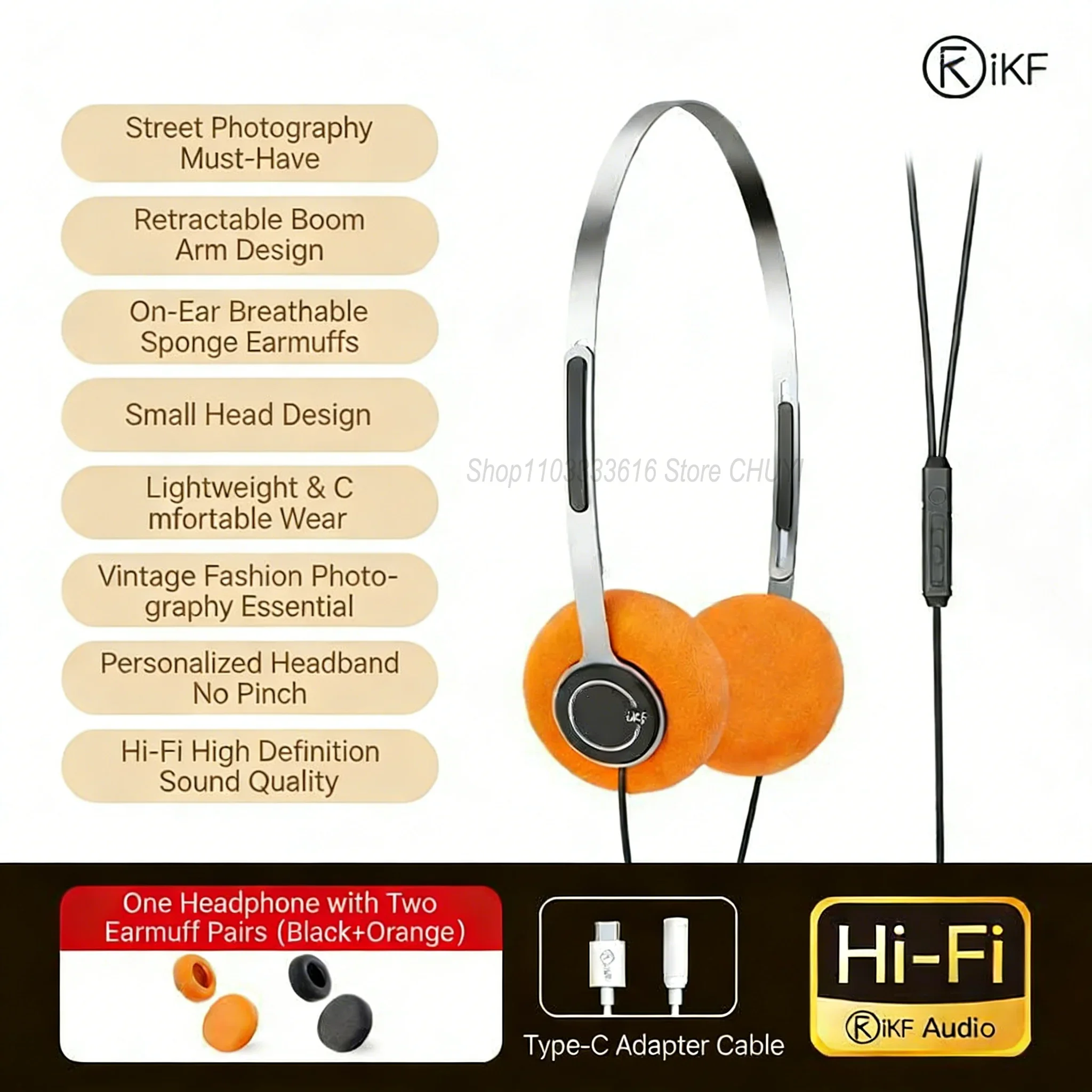 

Retro Small Head Wired Headphones With Mic 30MM Dynamic Coil Unit HD HIFI Sound Quality Two-Channel Stereo Lightweight Headset