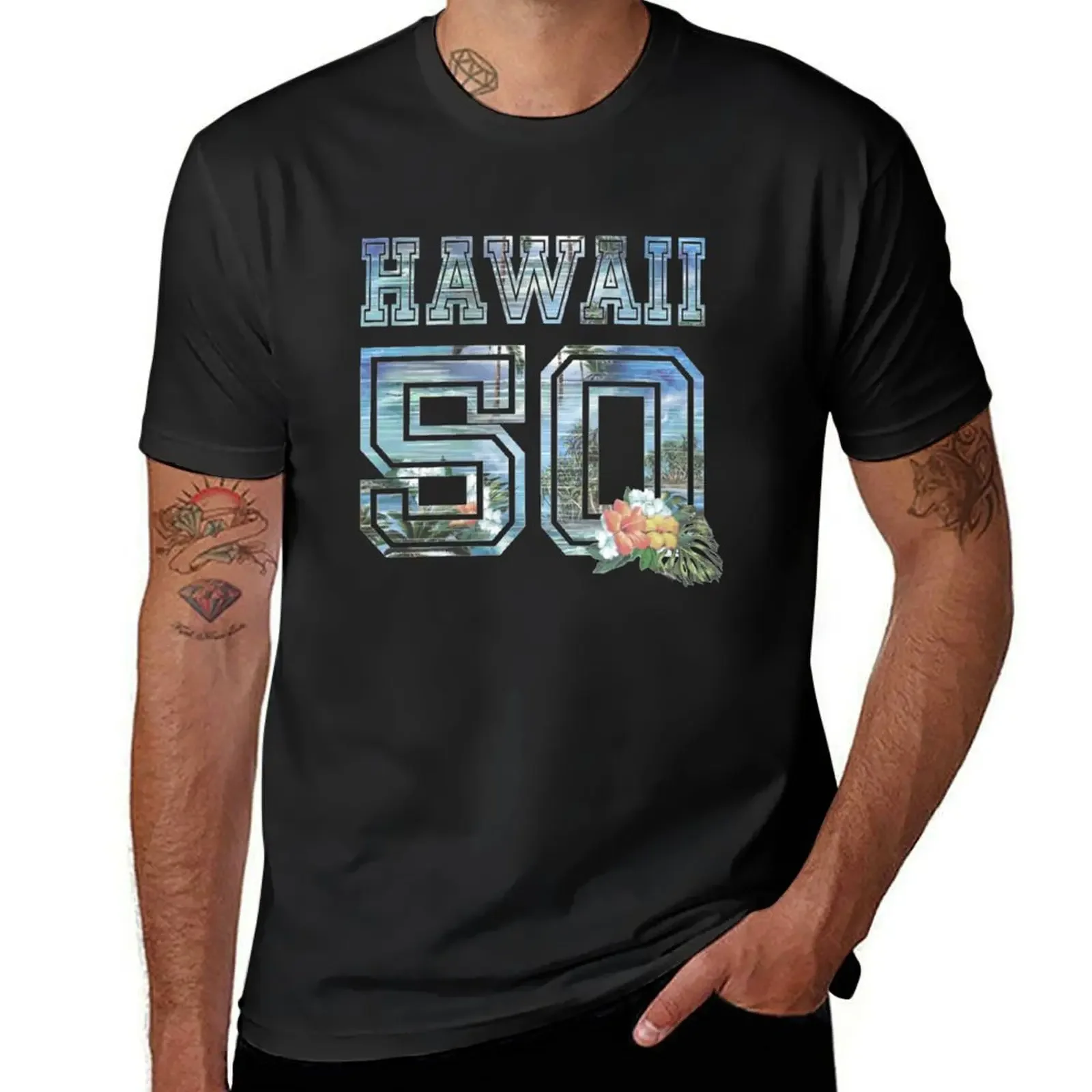 Camiseta Hawaiana de 50 cumpleaños para hombre y mujer, playera hawaiana fresca, Tropical, Vintage, gráfica, divertida, regalo