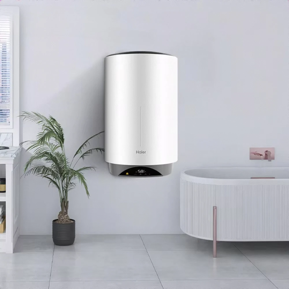 Moda atractiva nuevo diseño hogar 30 50 80 litros pantalla Digital esmalte de pared inteligente Wifi tanque almacenamiento calentador de agua eléctrico