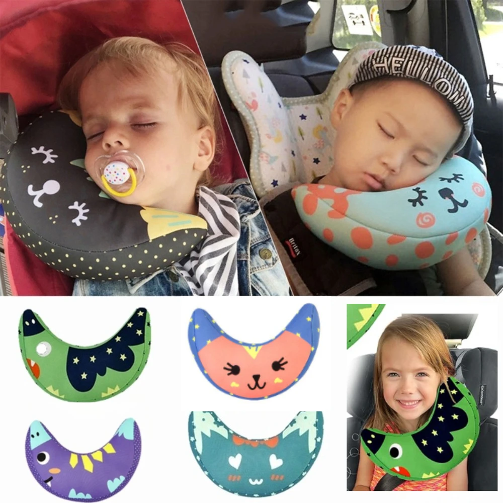 

Cartoon Head Support for Stroller Car Seat Head Travel Pillow Headrest for Sleeping for Toddler Kids Baby Seat Belt Pillow
