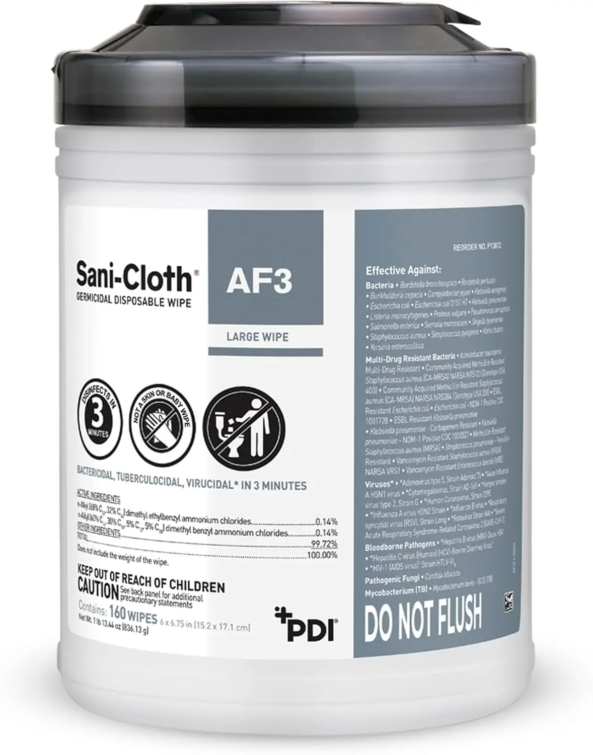 

Surface Disinfecting Wipes, Fragrance Free, Alcohol-Free, 160 Count, Large Canister