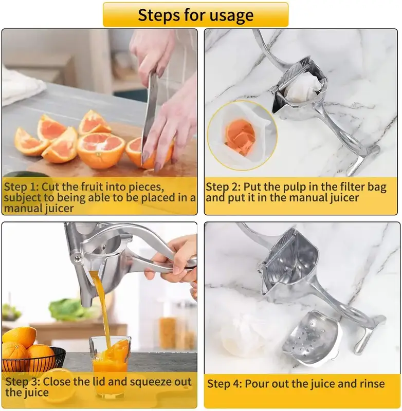 Manual Juice Squeezer Aluminum Alloy Hand Pressure Juicer Pomegranate Orange Lemon Sugar Cane Juice Kitchen Bar Fruit Tools Acce - Image 4