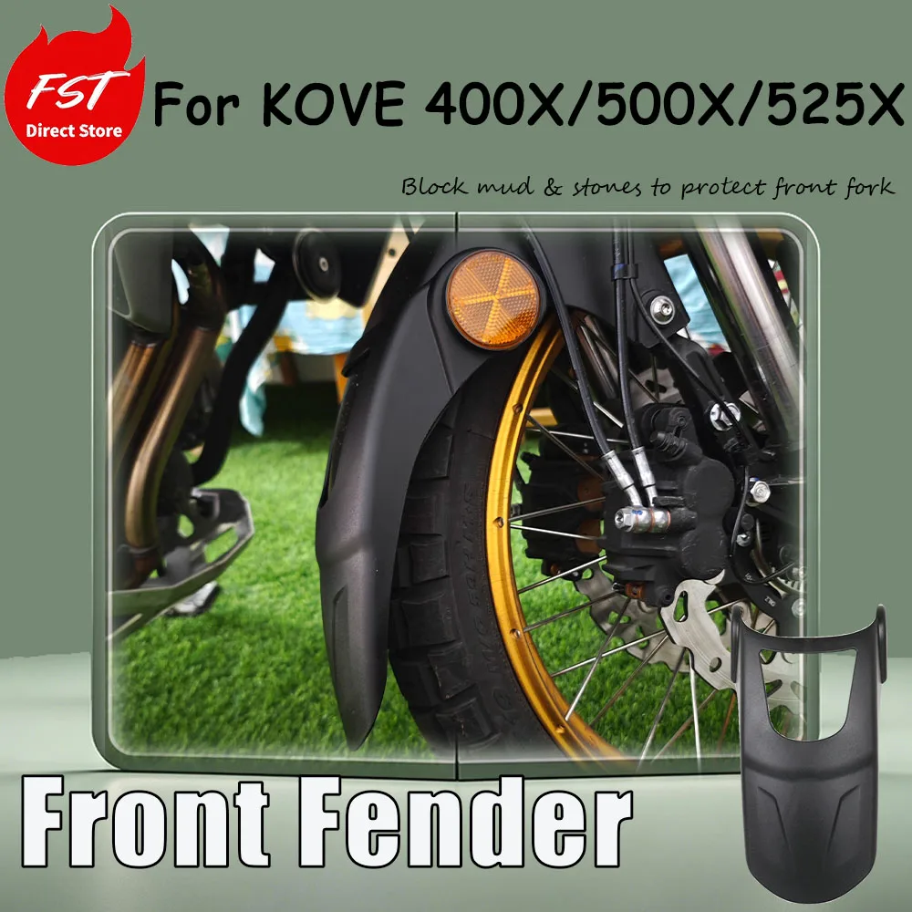 For KOVE 400X/500X/525X, add accessory to extend the front mudguard, modify the front wheel guard and extend the front mudflap.