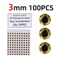 100 piezas doradas de 3 mm