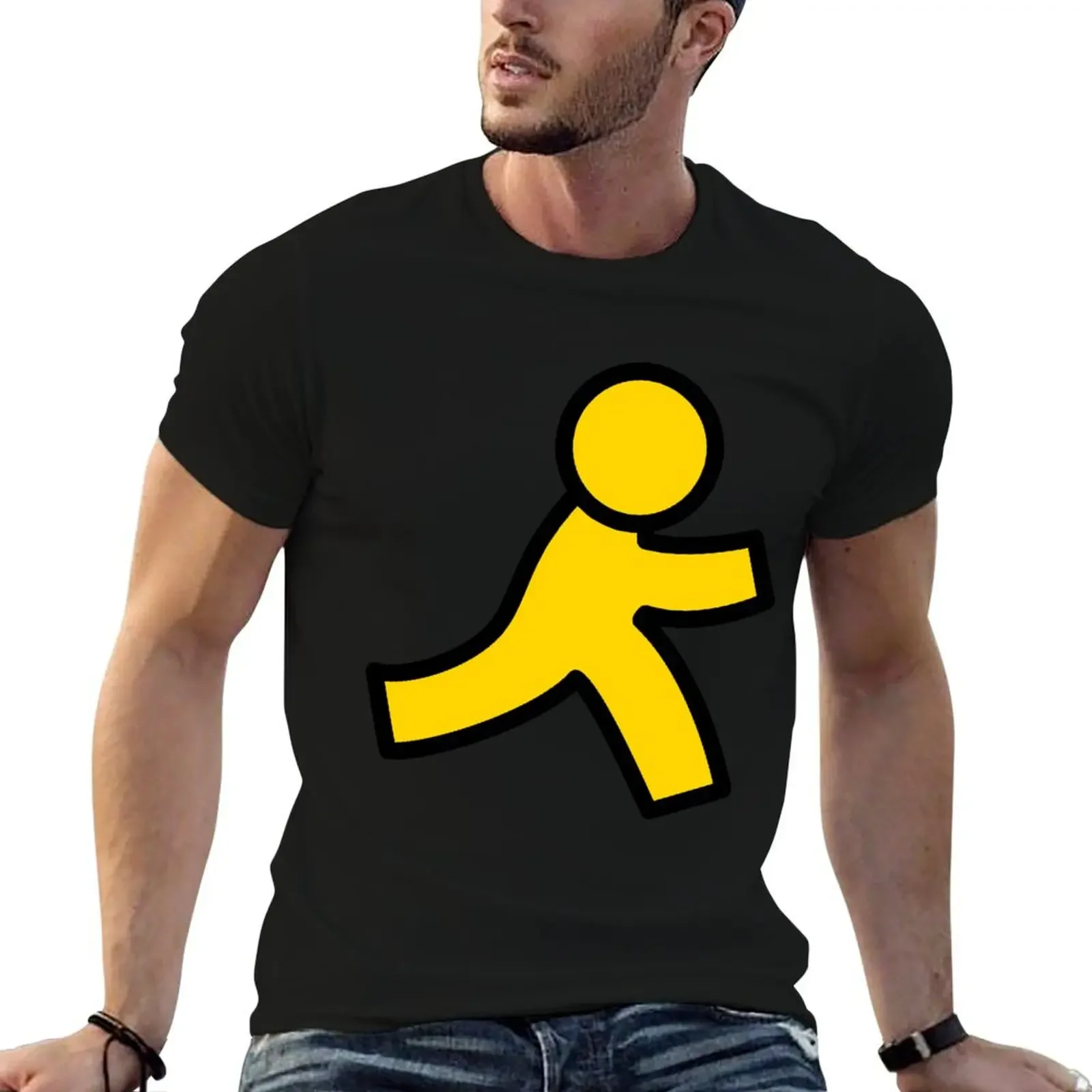 Aol Instant Messenger guy T-Shirt shirts graphic blacks kawaii clothes street wear shirts graphic tee men