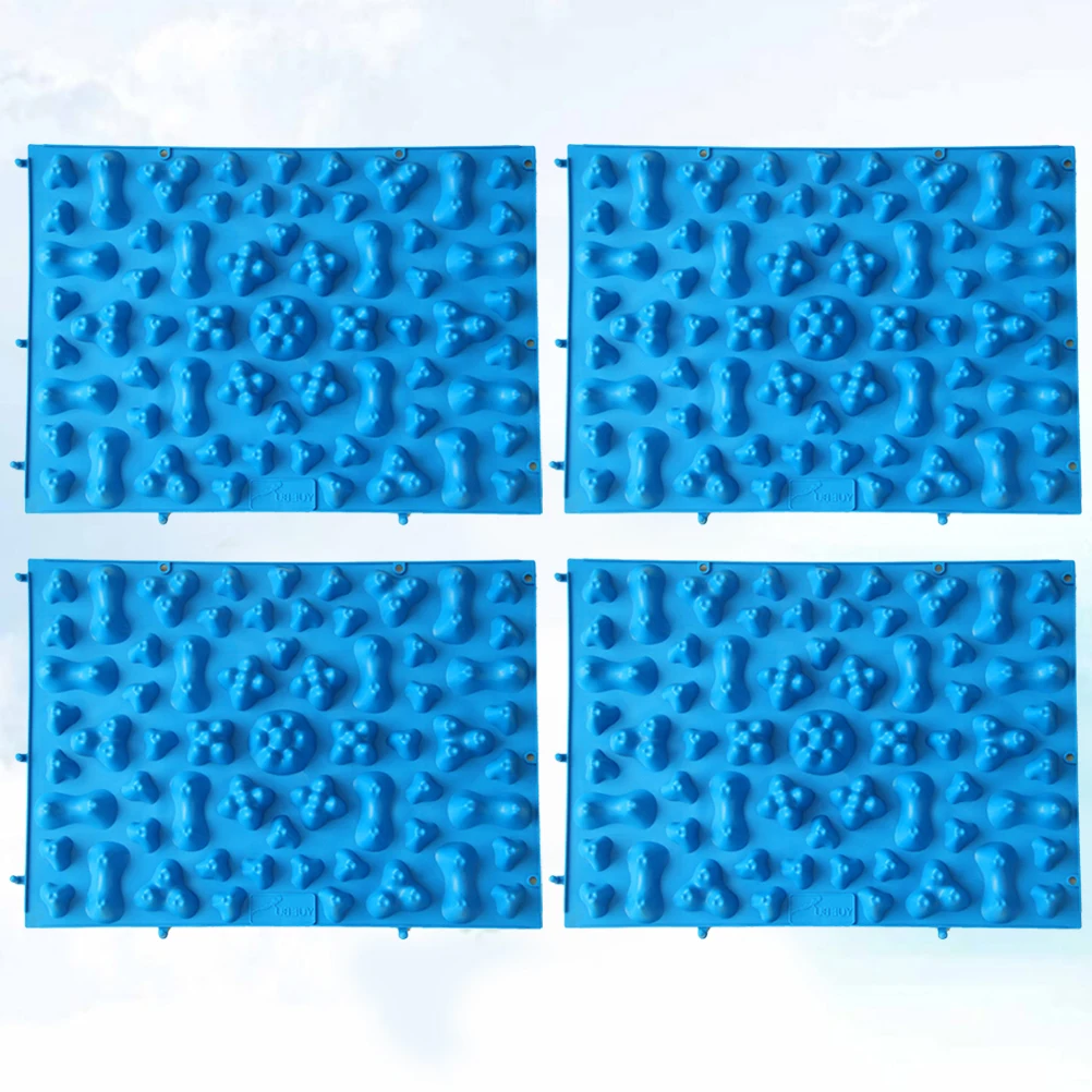 

4pcs Foot Massage Mat Reflexology Pad Acupressure Plate For Blood Circulation Foldable Tpe Pebble Mat Stress Relief Office Home