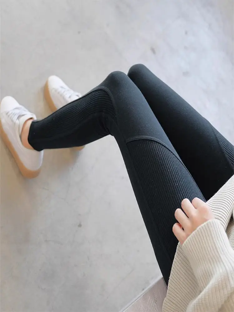 Leggings Women Pantyhose Korean Autumn Winter Stretched Girl Cycle Seven-Foot Modal Bright Multicolor Sculpting Flat Thigh Solid