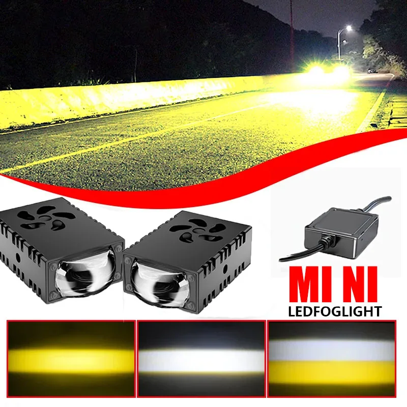 1PCS/2PCS Mini LED Driving Light Projector Lens Auxiliary Fog Lamp Work Light Universal For Car Motorcycle Spotlight Headlight