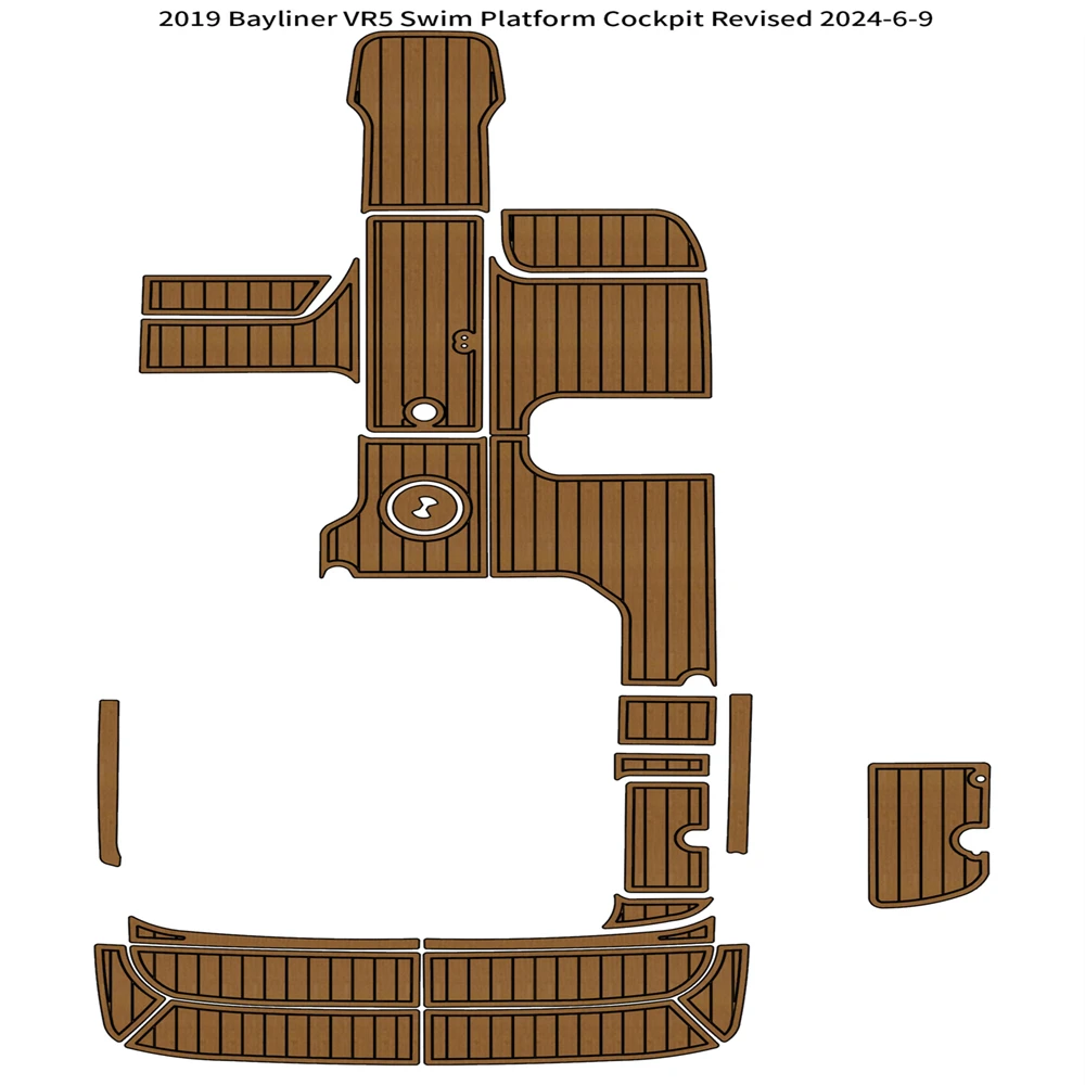 2019 Bayliner VR5 Платформа для плавания Кокпит Напольный лодка Пена EVA Искусственный тиковый коврик для пола Коврик SeaDek MarineMat Стиль Самоклеящийся