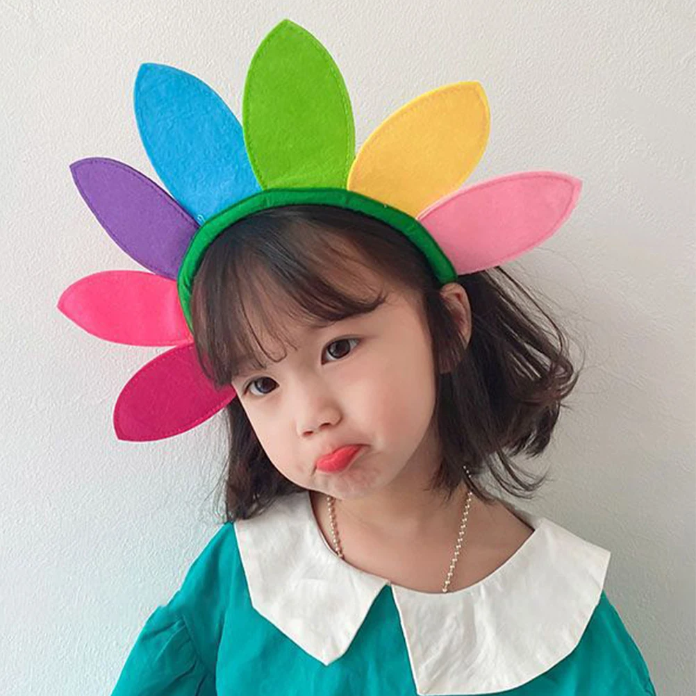 

Sunflower Headb Colorful Petal Hair Accessories Festival Halloween Women Holiday Flower Decorations Vibrant Design