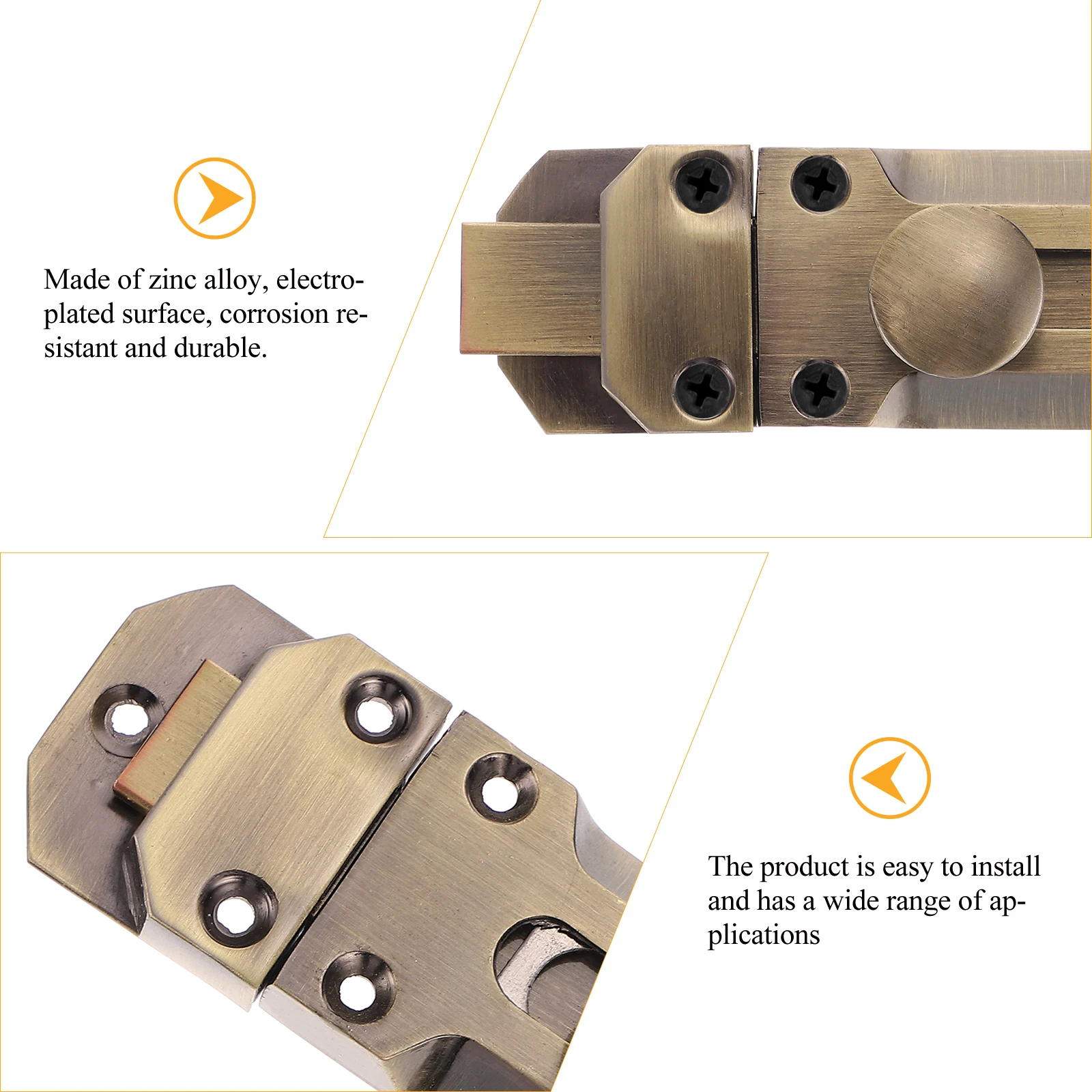 

Doors and Windows Buckles Lock for Front Latch Sliding Zinc Alloy Security Slide