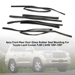 Artudatech 4pcs Door Glass Rubber Seal Moulding For Toyota Land Cruiser FJ80 LX450 91-1997 Car Accessories