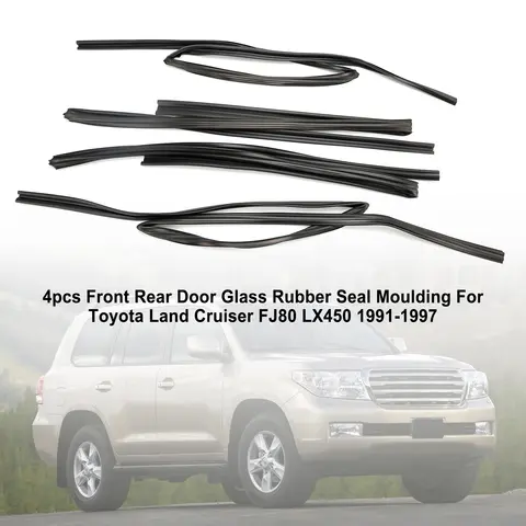 Artudatech 문짝 유리 고무 도장 몰딩, 도요타 랜드 크루저 FJ80 LX450 91-1997 용 자동차 액세서리, 4 개