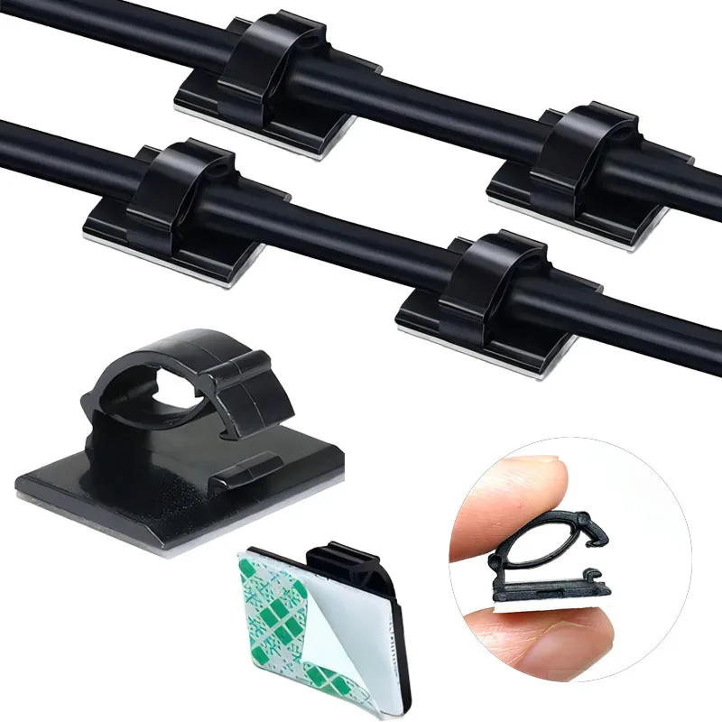 100 Pack Stickable Wire Management Clips
