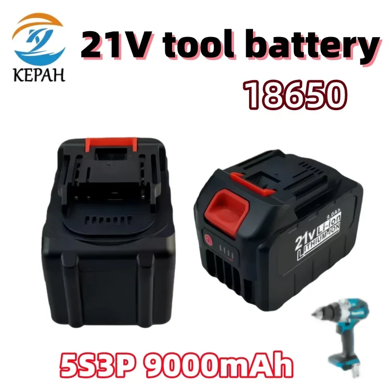 

Аккумуляторный литий-ионный блок 21В 5S3P | 9000 мАч, 18-21В, замена для дрели и гайковерта