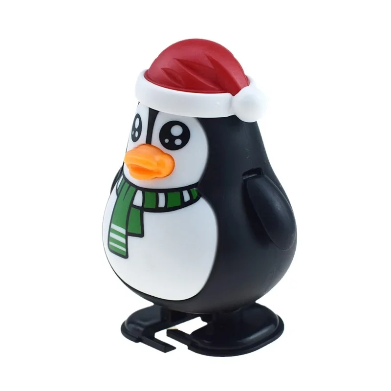 Chain Up String Up Walking Christmas Penguin Spring Up Red Hat Penguin Doll Toy Christmas Gift Toy