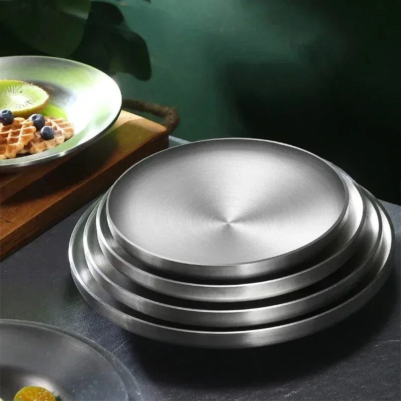 304 stainless steel double-layer heat-resistant barbecue steak dessert Western home kitchen utensils