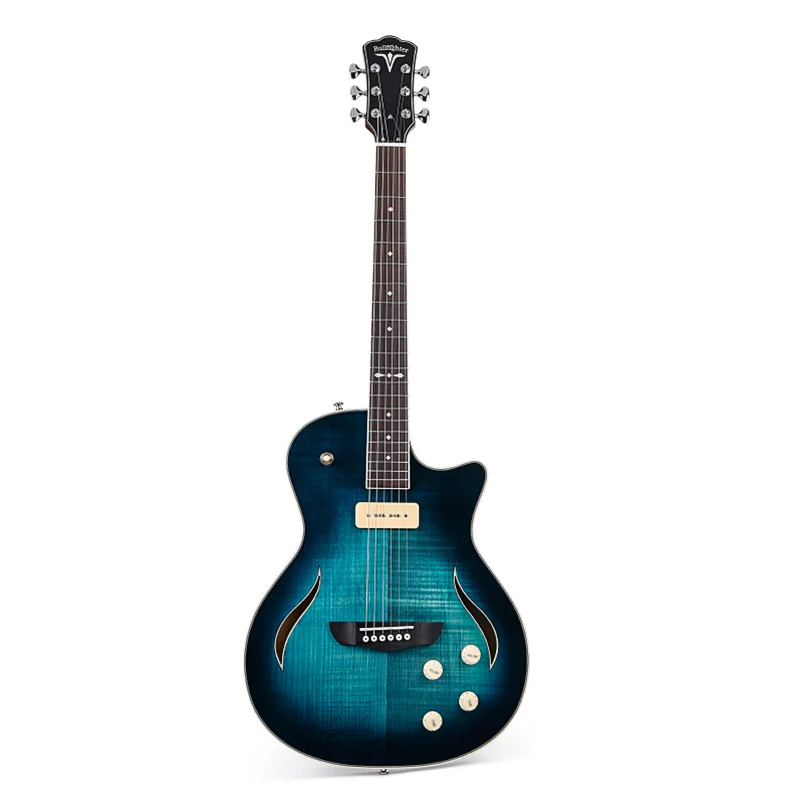 

Electric-Acoustic Dual-Use Jazz Guitar for Beginners Entry-Level Performance Semi-Hollow Electric Guitar K11