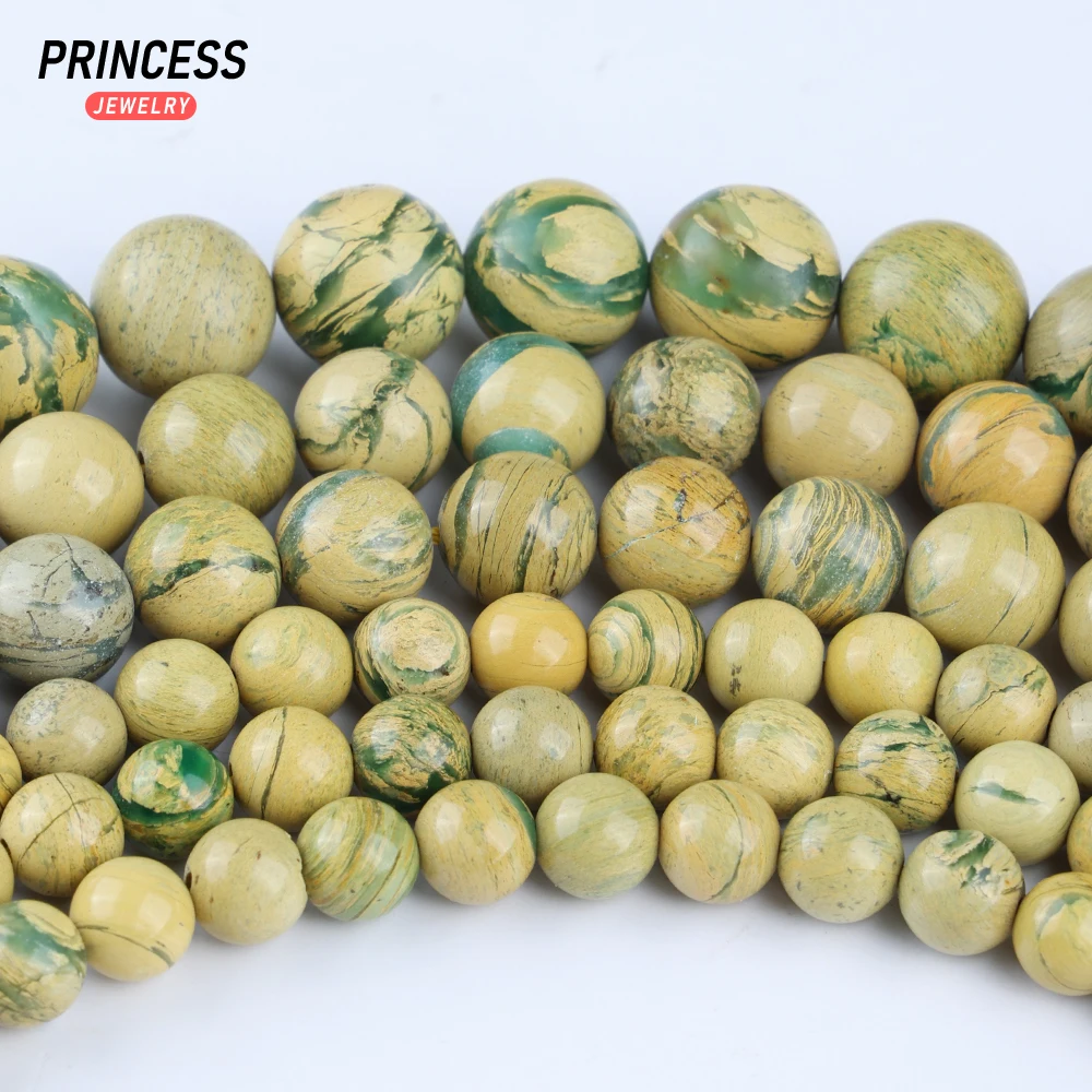 A+ Natural Green Dragonstone Jasper Loose Beads for Jewelry Making Bracelet Necklace DIY Accessories 6 8 10mm