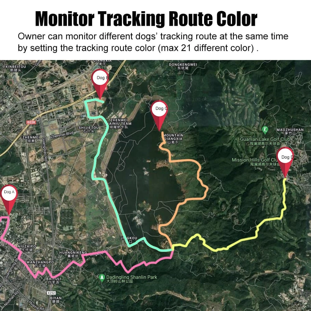 Imagem -04 - Treinamento Remoto Gps Tracker para a Caça do Cão Rastreamento em Tempo Real Monitor de Voz Anti Lost Gsm Gprs Pet Locator Ip68