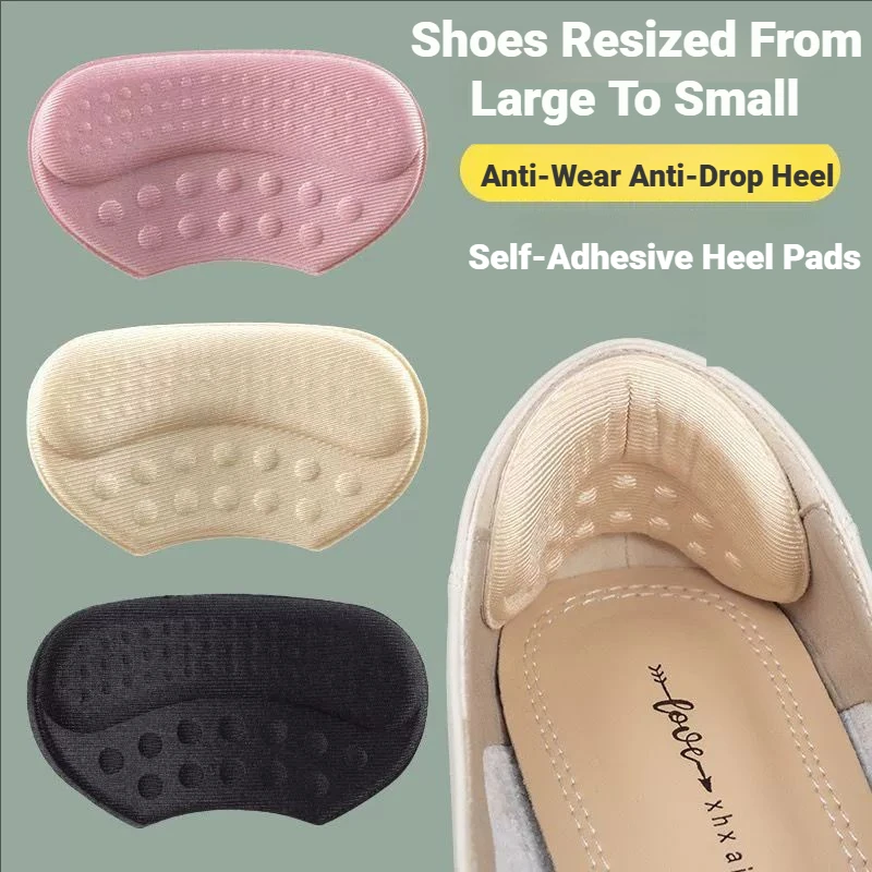 Self‑Adhesive Polyester Heel Pads Anti Crack Anti Slip Blister Prevention Waterproof Insoles For Loose Oversized Shoes Foot Care