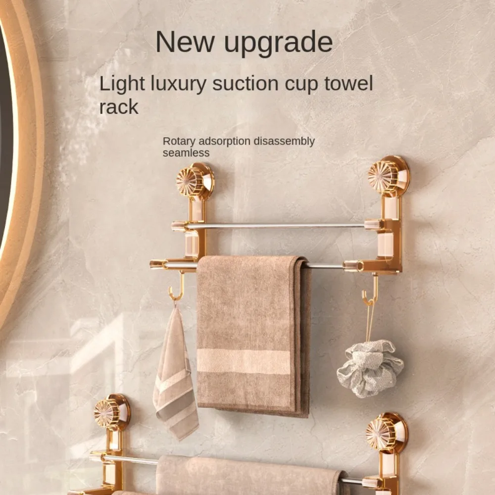 

Wall Mounted Bathroom Storage Rack New 2 in1 Kitchen Towel Rack Bathroom Shelf Punch-free Multifunction Towel Rack Bathroom