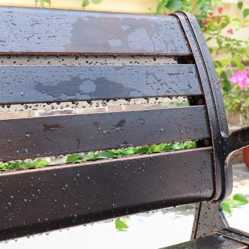 Park Chair Outdoor Bench Cast Aluminum Rest Bench Leisure Three Seat Outdoor Outdoor Community Long Back Seat